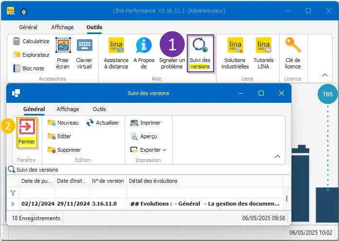 Suivi des versions de la plateforme