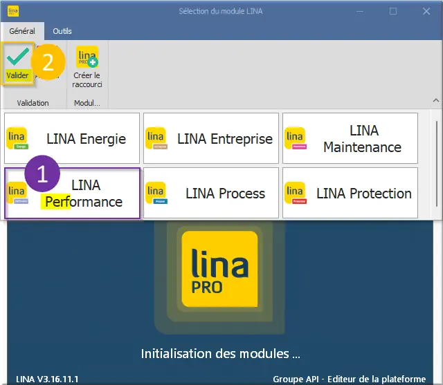 Sélection module LINA Performance