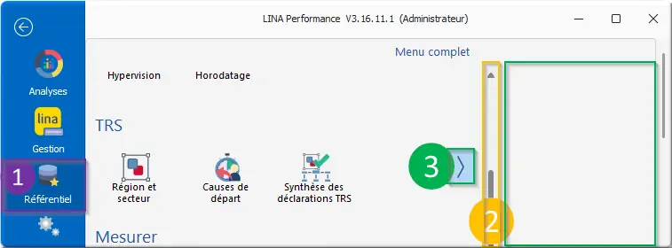 Personnaliser Référentiel TRS