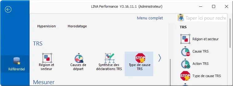 menu Type de cause