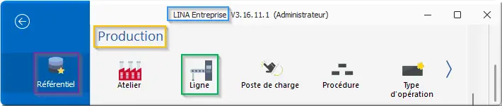 menu Réf Prod Ligne