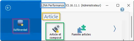 menu Article et composé