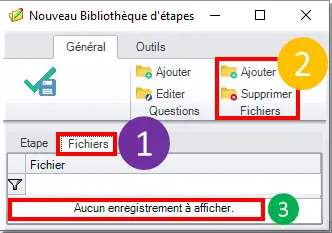 Fichiers associés à l'étape