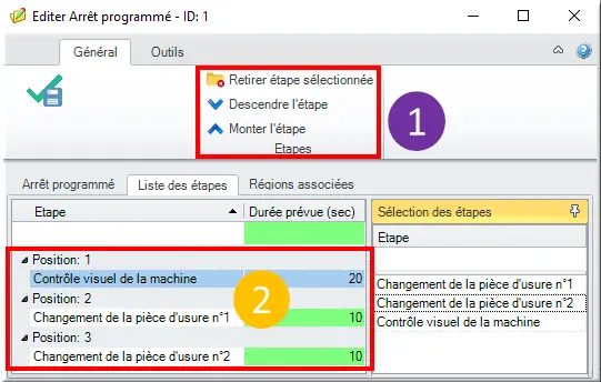 Ordonnancement des étapes