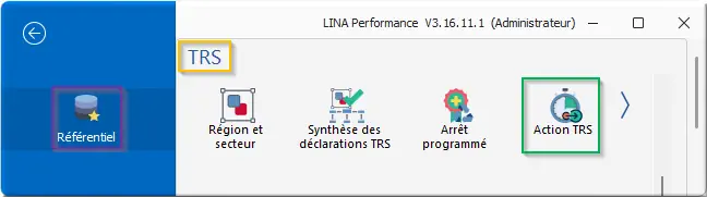 menu Réf Action TRS