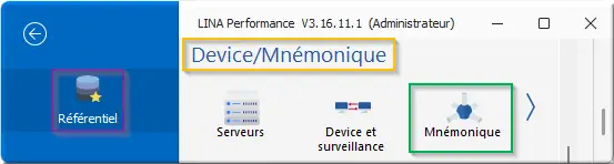 menu Device Mnémonique