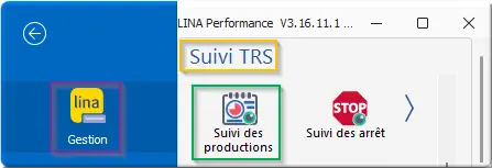 menu Suivi des productions