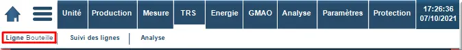 menu Hypervision Ligne Bouteille