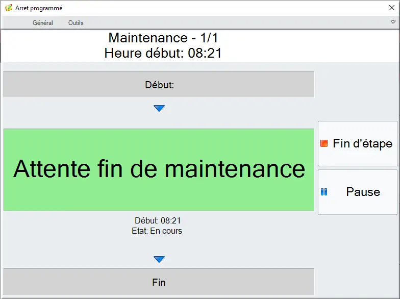 Arrêt programmé maintenance