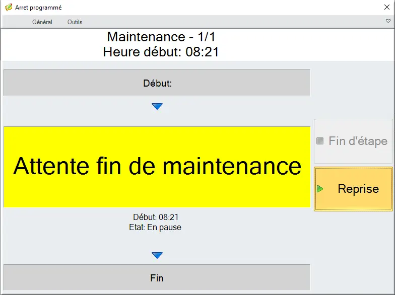 Pause sur un arrêt programmé