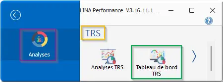 Analyser > Tableau de bord TRS