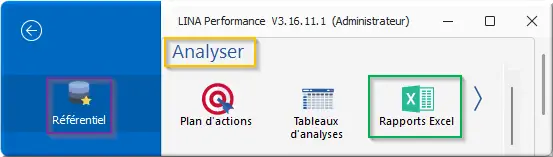 menu Rapports Excel